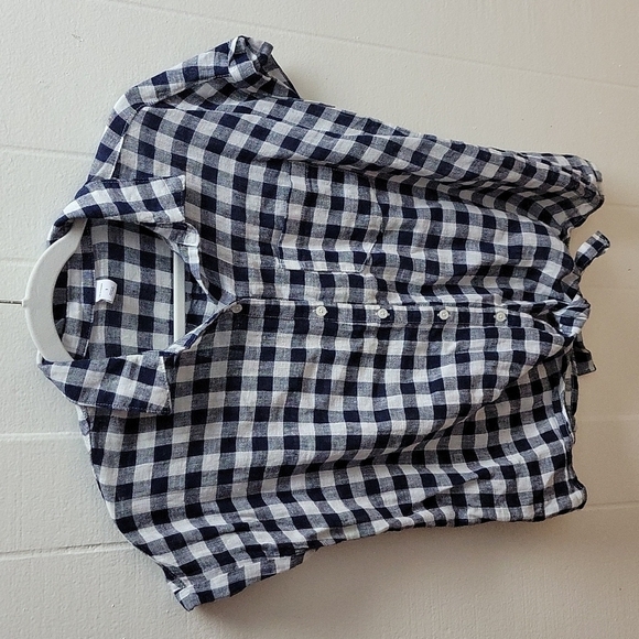 Old Navy Size Small Short Sleeve Button-Down Shirt tie front - Picture 3 of 8